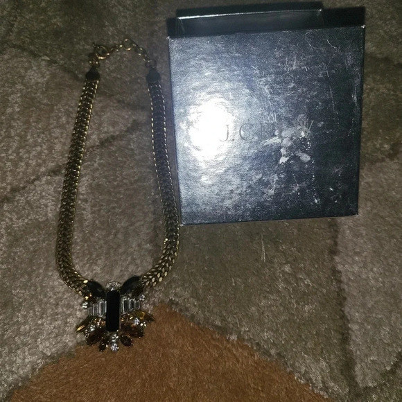 J.Crew Multi Gemstone Crystals Chunky Chain Necklace - Picture 1 of 4